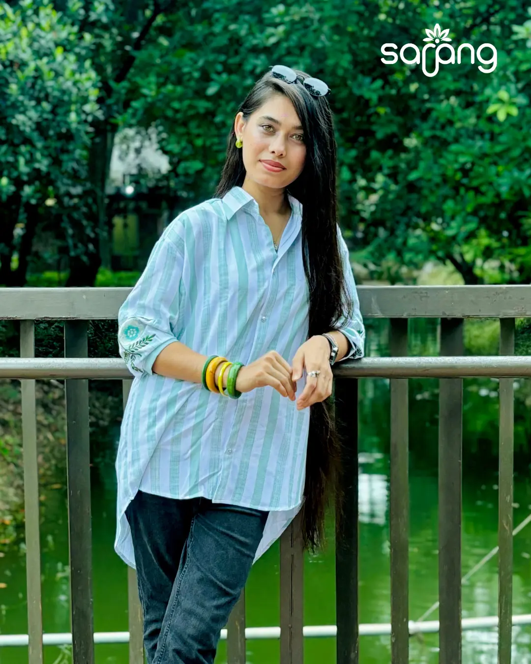 Classic Striped Long Shirt - Image 3