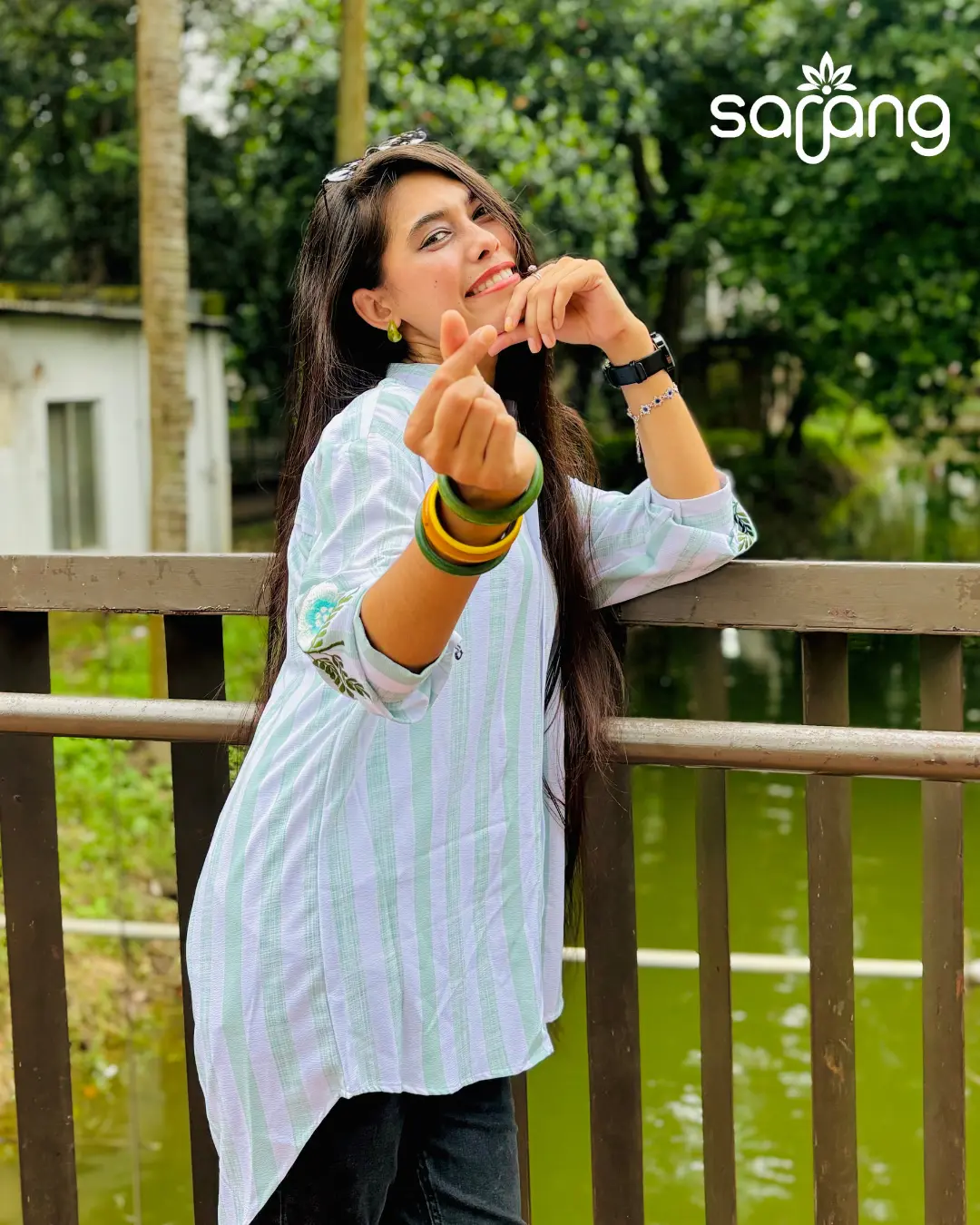 Classic Striped Long Shirt - Image 2