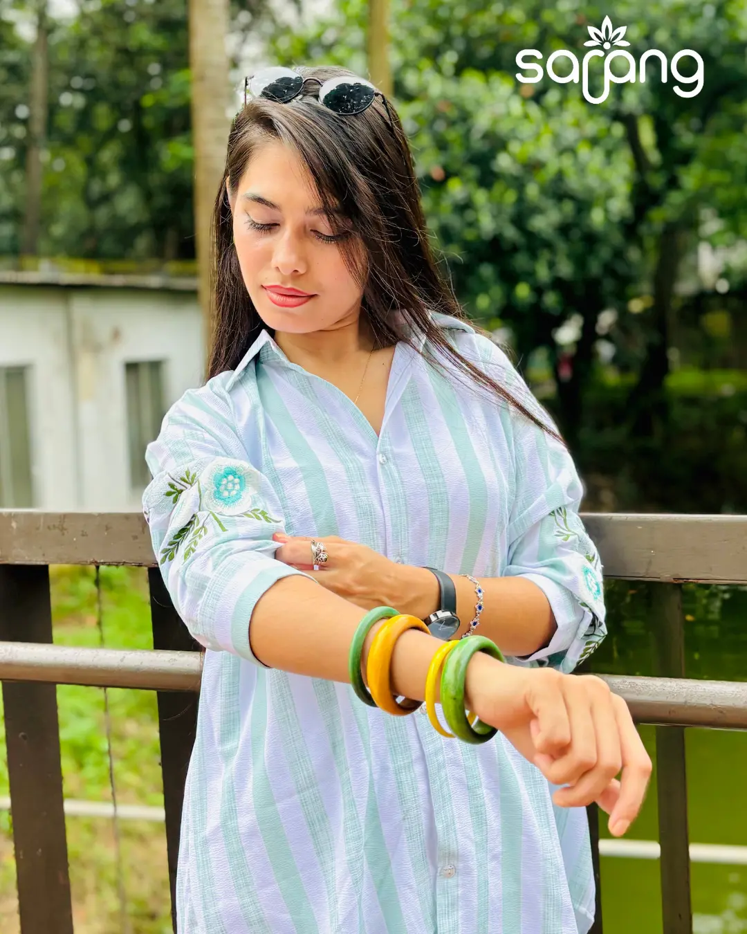 Classic Striped Long Shirt - Image 4
