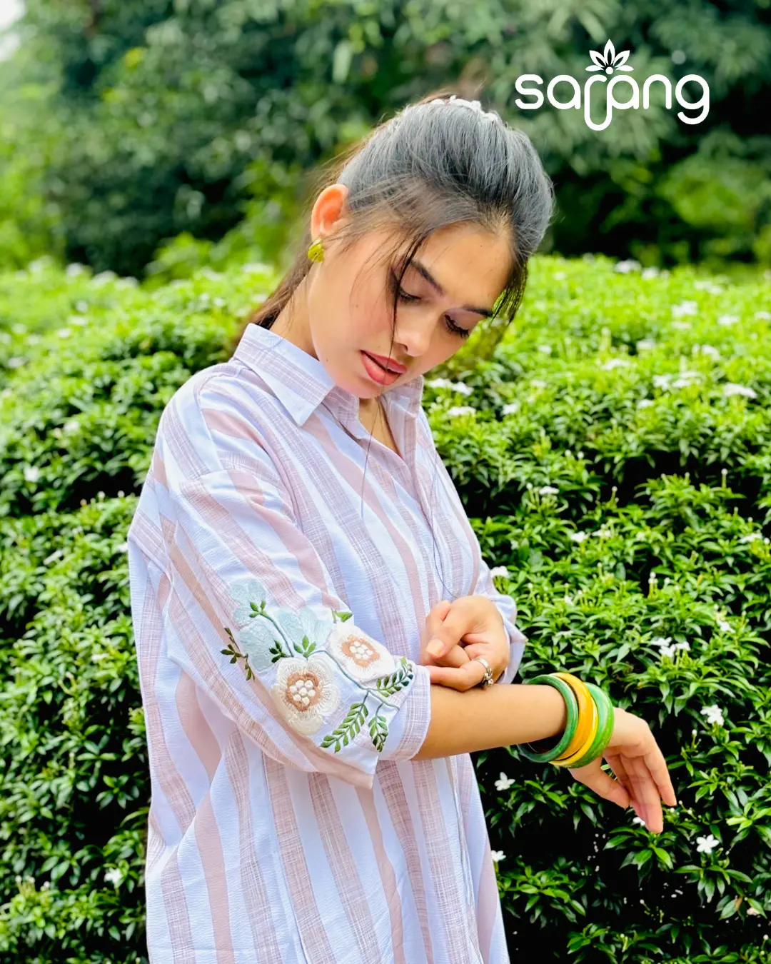 Classic Striped Long Shirt - Image 5