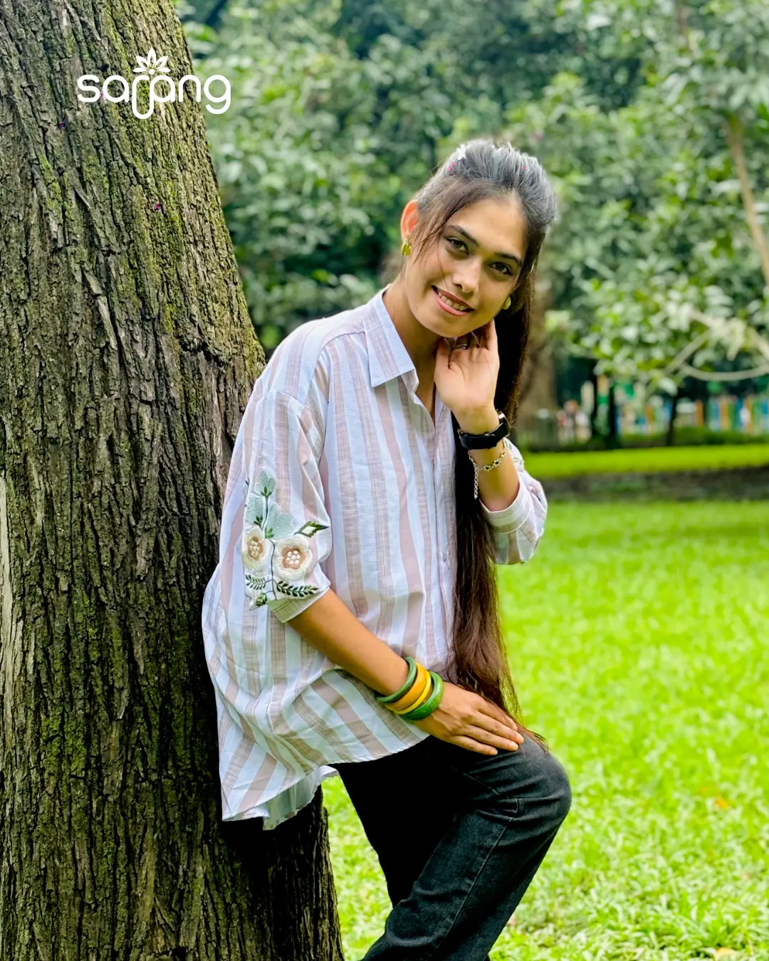 Classic Striped Long Shirt - Image 7